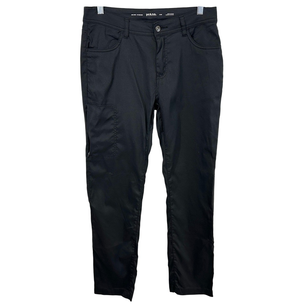 Prana Size 6 Pants Halle Straight Leg Black Mid Rise Outdoor Hiking Rugged 1498